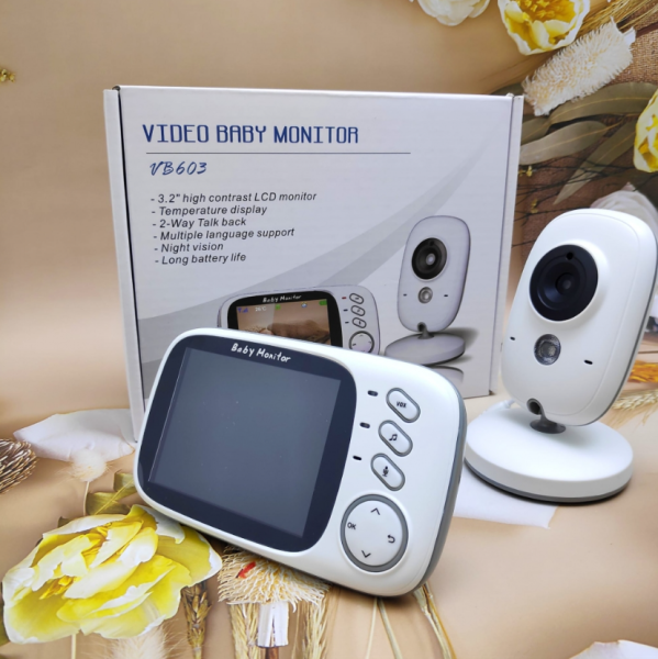 Видео няня беспроводная Video Baby monitor VB-603 (датчик температуры, ночное видение, 8 колыбельных, 2-х сторонняя связь)
